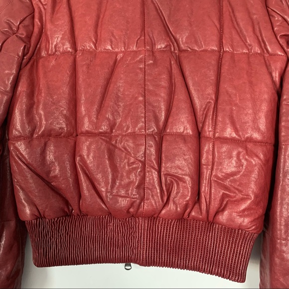 VERONICA BEARD Bordeaux Red Malin Quilted Leather Bomber Jacket - Picture 11 of 15